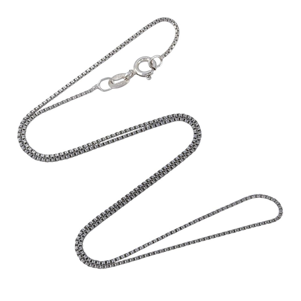 Vintage Italy Sterling Silver 925 Box Chain Necklace 16.5"